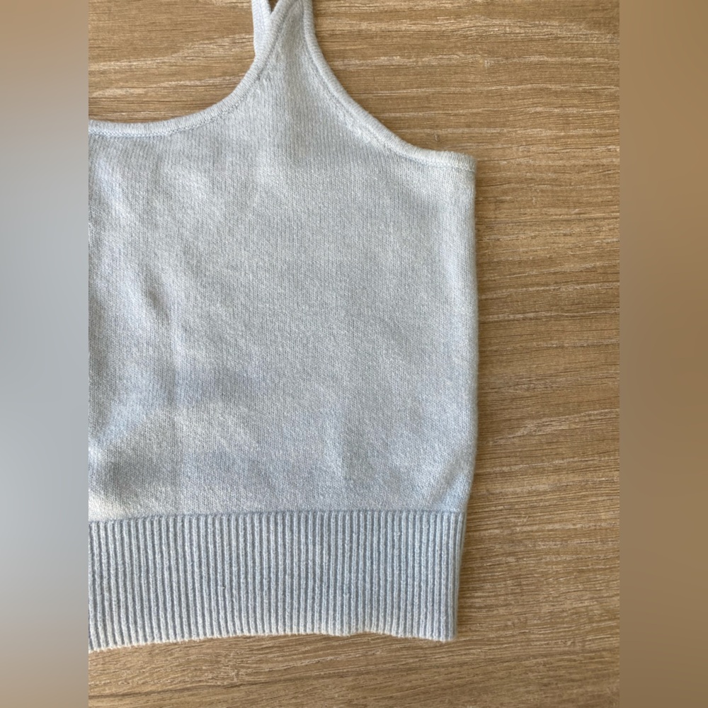 Old Navy Soft Blue Knit Crop Tank Top Minimalist Lounge Cami Small - Picture 3 of 5